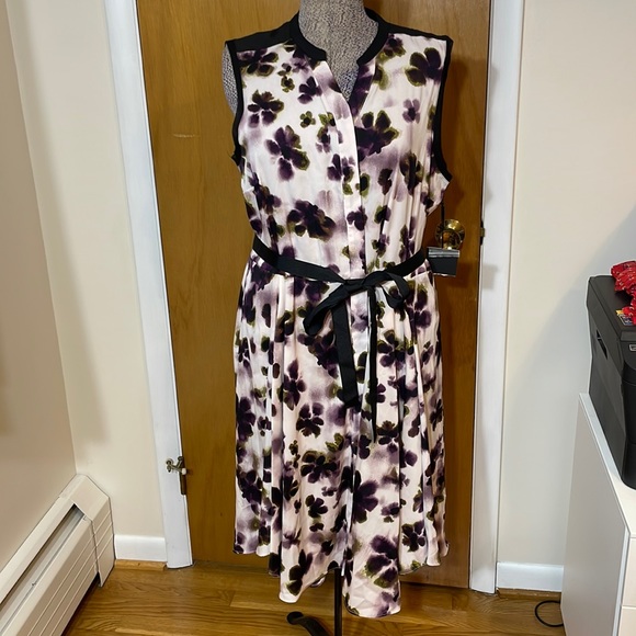Simply Vera Vera Wang NWT Womens XL Sleeveless Dress Belted Button Down - Picture 1 of 12